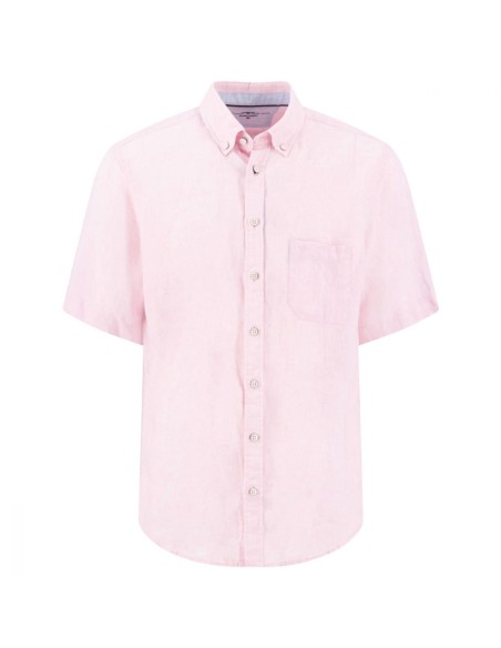 Chemise Lin Manches Courtes Rose — Fynch Hatton
